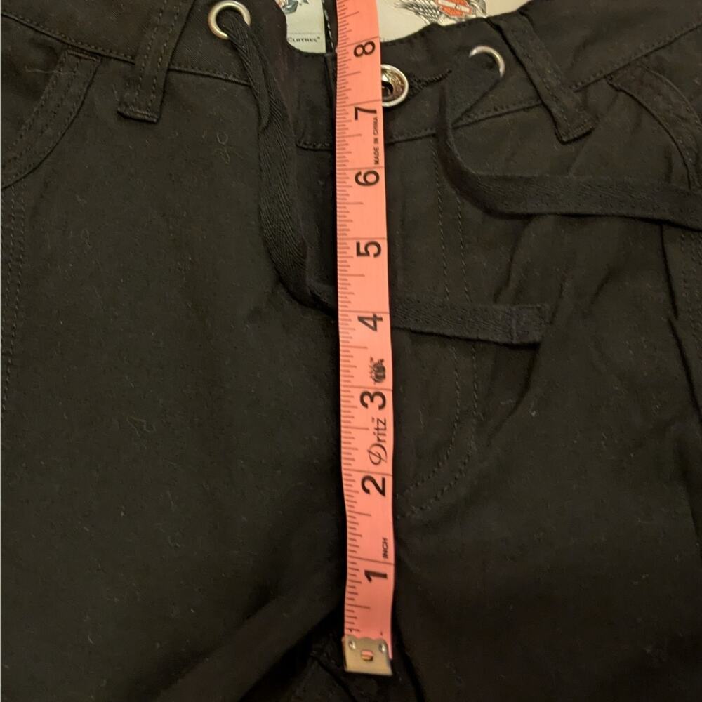 Harley-Davidson Pants Womens 6 Black Roll Up Relaxed Fit Motor Biker New - Picture 10 of 12